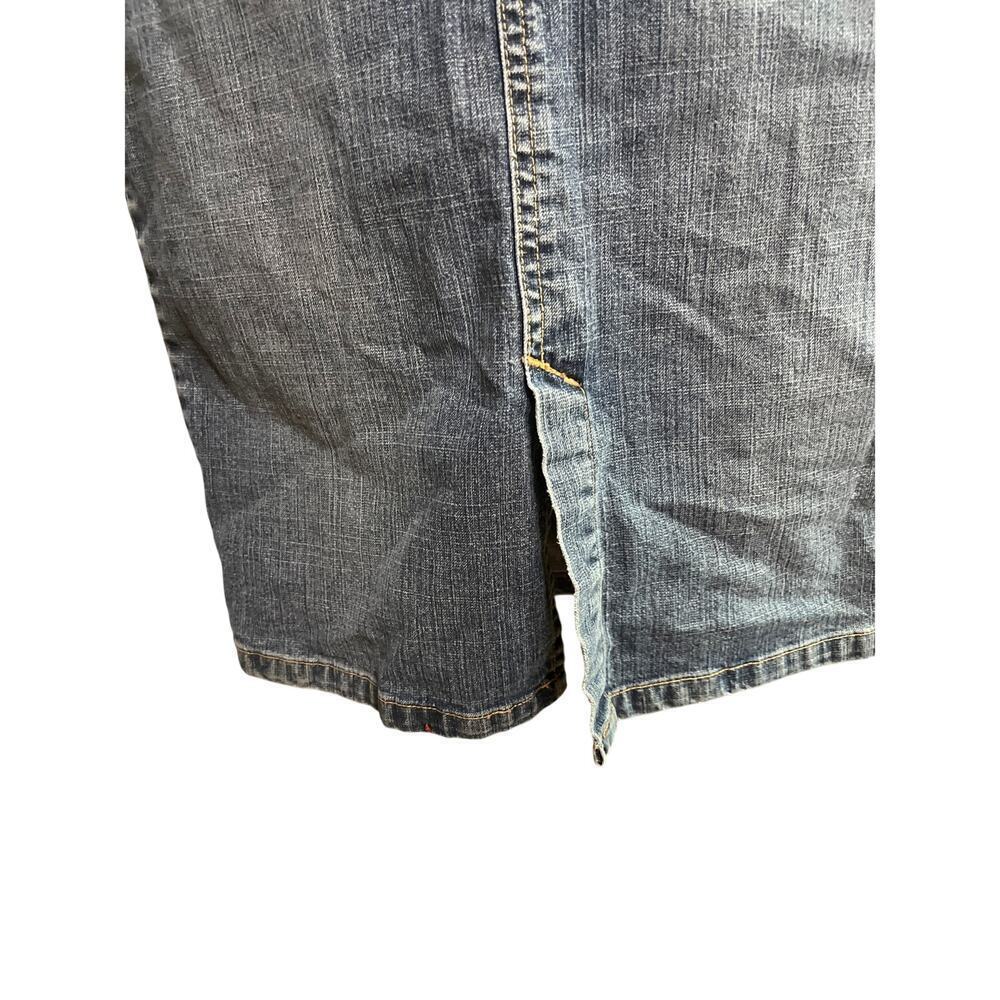 Vintage Y2K Old Navy Stretch Low Waist Blue Jean Denim Skirt Women's Size 4 - Picture 3 of 4